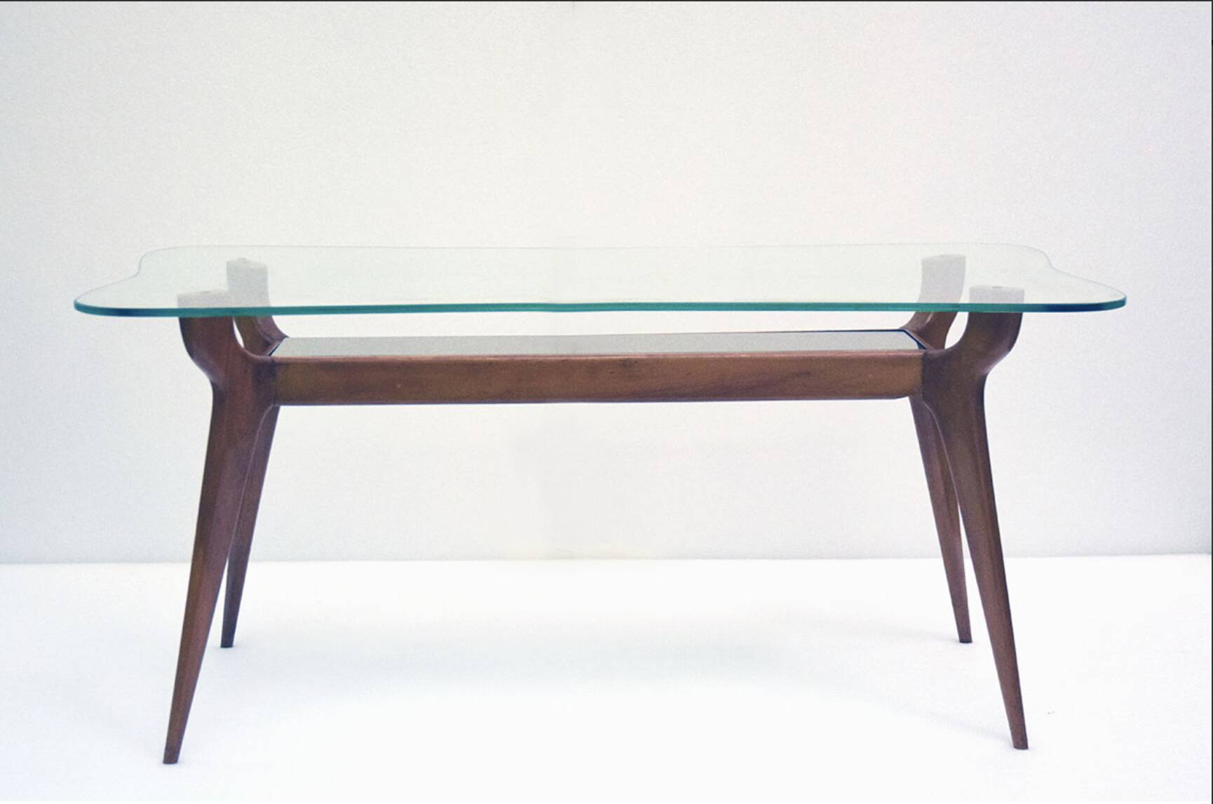 Wood and glass coffee table attributed to Ico Parisi, 1950s