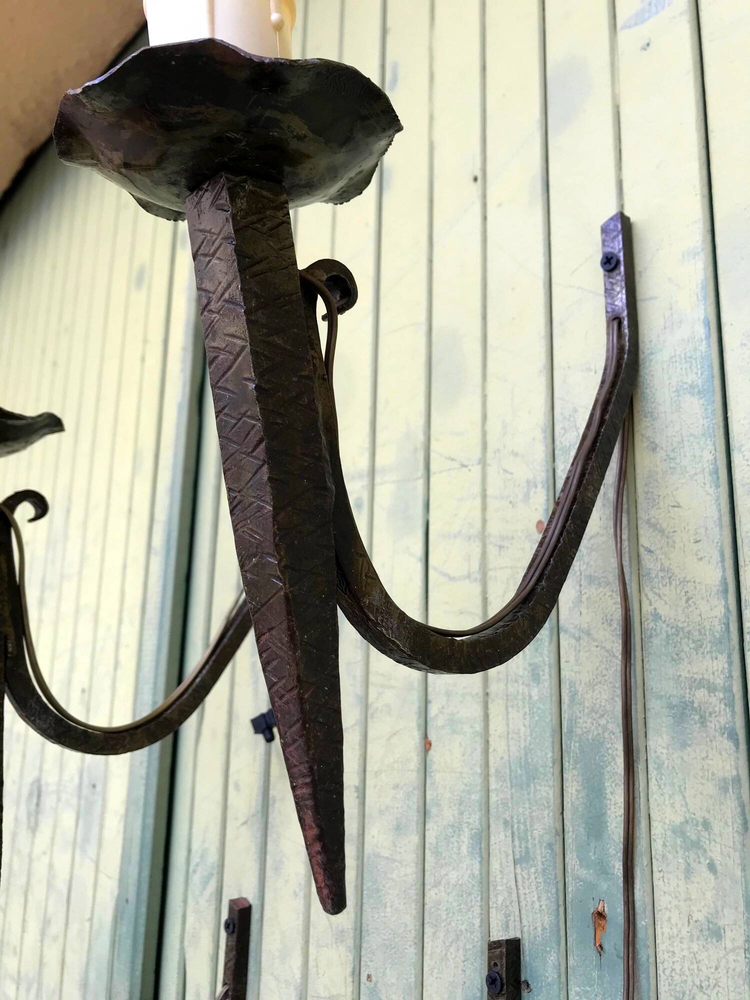 Wrought iron wall lights