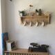 wall shelf with hooks
