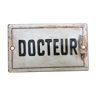 Old enameled plate doctor 6x10cm