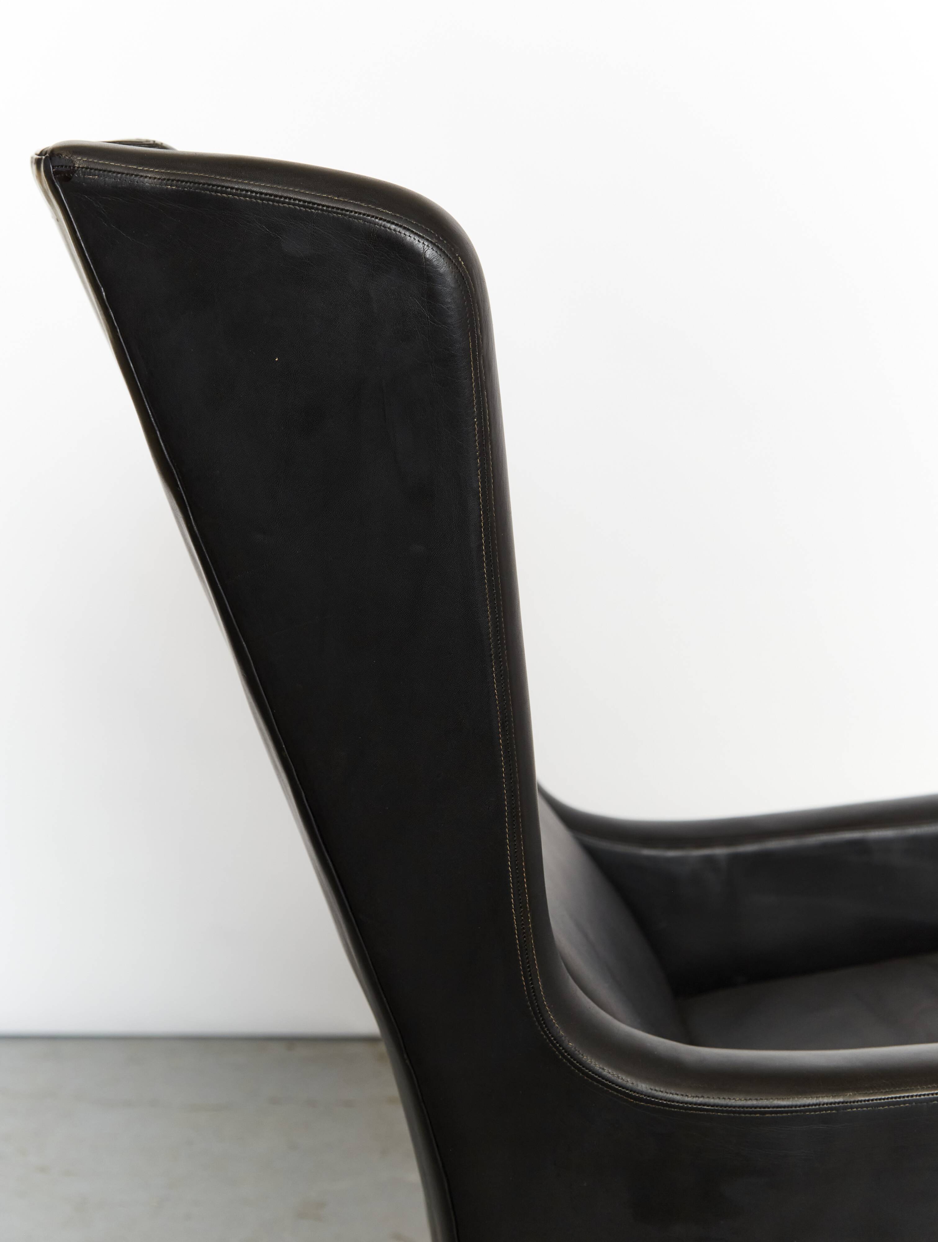 Fauteuil à oreilles et repose-pieds vintage par Rudolf Glatzel pour Kill In