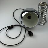 60s 70s table lamp ball lamp spring chrome metal space age design
