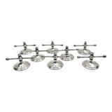 8 antique Art Deco silver-plated metal knife rests, Cailar Bayard hallmark