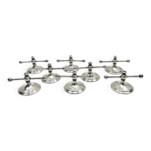 8 antique Art Deco silver-plated metal knife rests, Cailar Bayard hallmark
