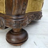 1960s, Danish highback armchair, furniture wool, solid oak wood.