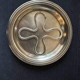 Pair of art deco coasters Christofle, Luc Lanel, Undulations model
