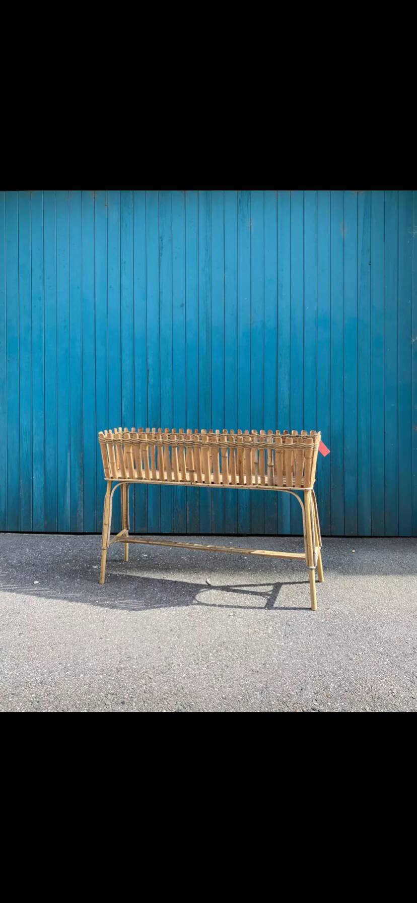 Large vintage bamboo planter