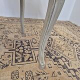 Louis XV style cabriolet armchair in patinated wood and velvet