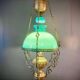 Ancienne suspension bronze et opaline