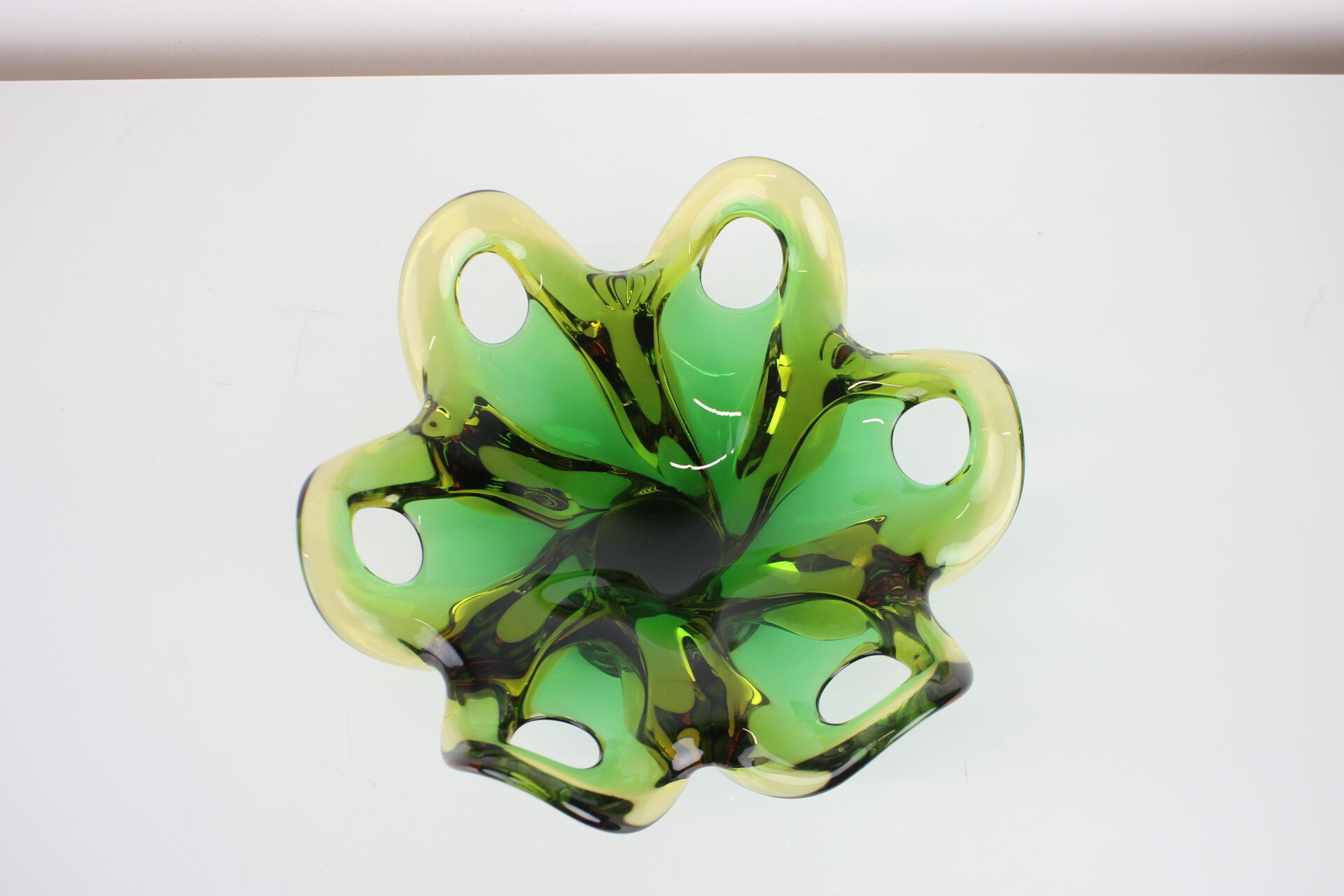 Czech Big Art Glass Bowl by Josef Hospodka, 1960's
