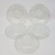 5 Small Transparent Frosted Glass Plates Vintage Floral Decor Kig Indo