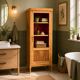 Armoire vitrée vintage bois brut 1950