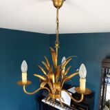 Lustre trois lumières au décor d'épis de blé et feuillage
