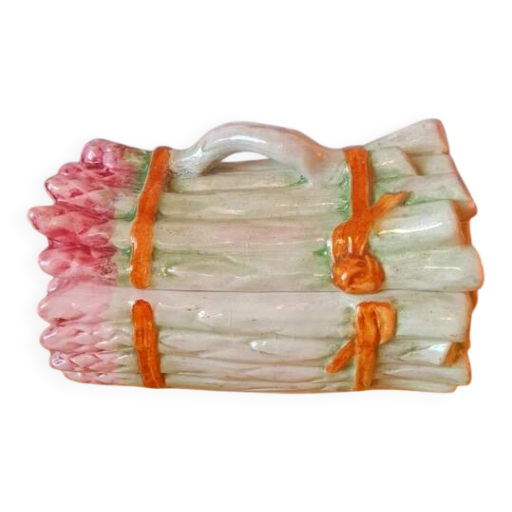 Asparagus service in hand-painted Majolica