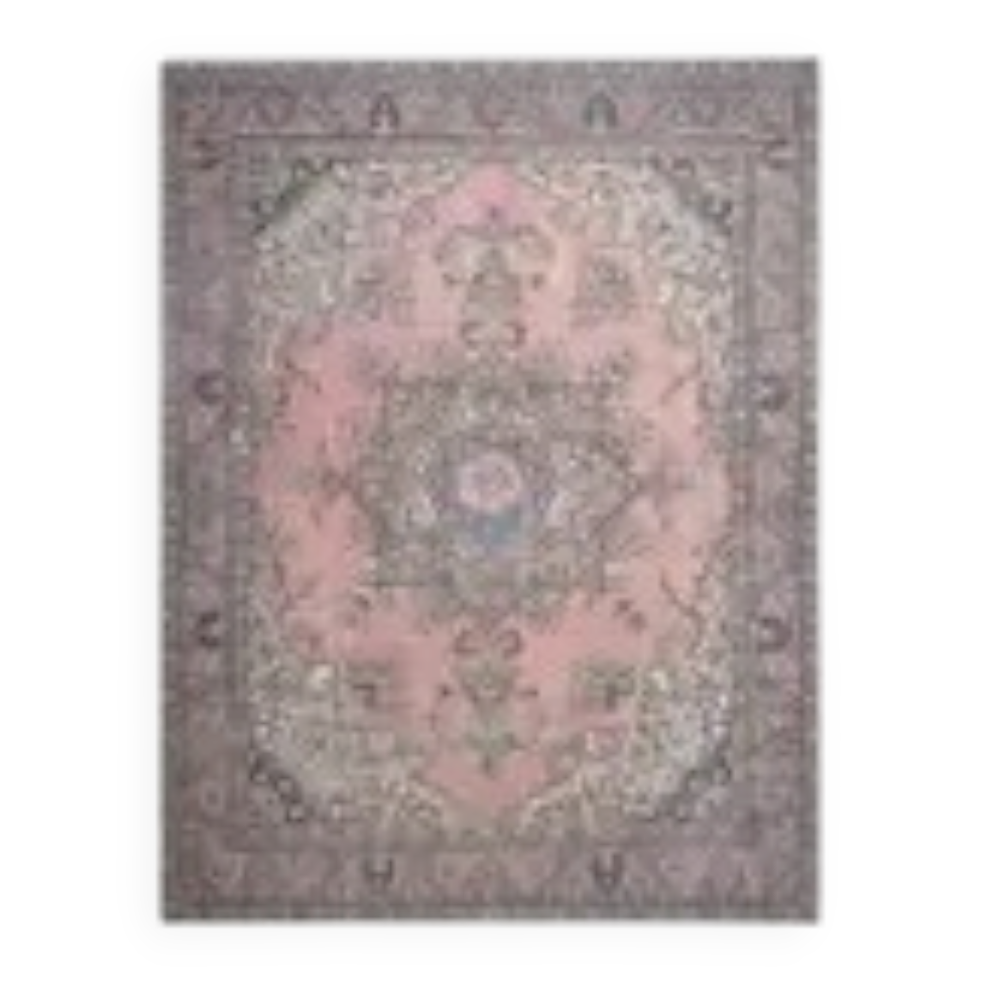 1970s Vintage Persian Handmade Wool Cotton Pink Oversized Rug 300x379