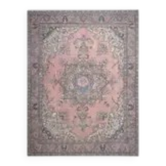 Tapis vintage persan fait main en laine et coton rose surdimensionné 300x379 des années 1970