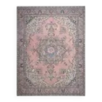1970s Vintage Persian Handmade Wool Cotton Pink Oversized Rug 300x379