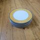 8 grandes assiettes plates vintage en porcelaine Winterling Bavaria - Marli jaune marbré