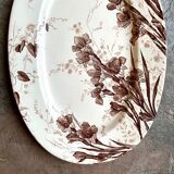 Oval plate in Creil & Montereau iron, "Gladiolus" service