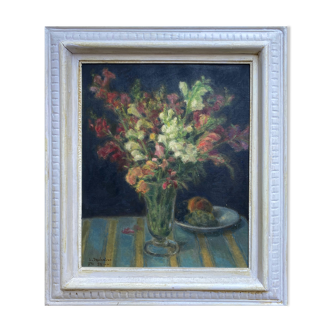 Table hst "vase with bouquet of flowers" early xx ° signed deshairs + frame