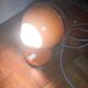 Lampe à poser eyeball orange et chrome
