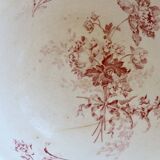 Antique pink ironstone salad bowl Sarreguemines - Fontanges model