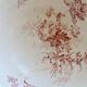 Antique pink ironstone salad bowl Sarreguemines - Fontanges model
