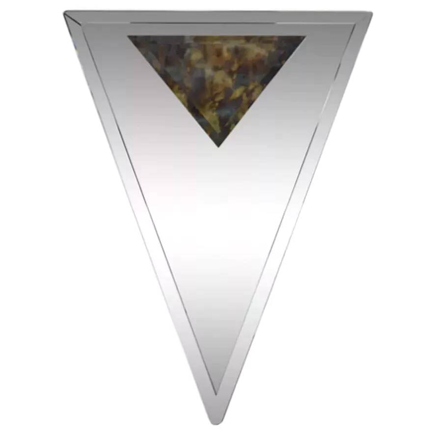 Beveled and triangular art deco mirror 59 x 76 cm