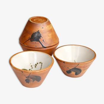 Set de 4 bols en céramique de la poterie de la colombe