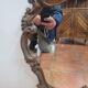 Miroir style Louis XV en chêne patiné doré 79×70cm