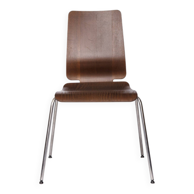 Chaise Gilbert IKEA – Chaise de salle à manger empilable vintage des années 1990, contreplaqué de teck