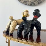 Pair of glazed ceramic poodles, 1960s