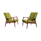 Pair of Czechoslovak armchairs green Jitona 1960