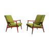 Paire de fauteuils tchécoslovaque vert Jitona 1960