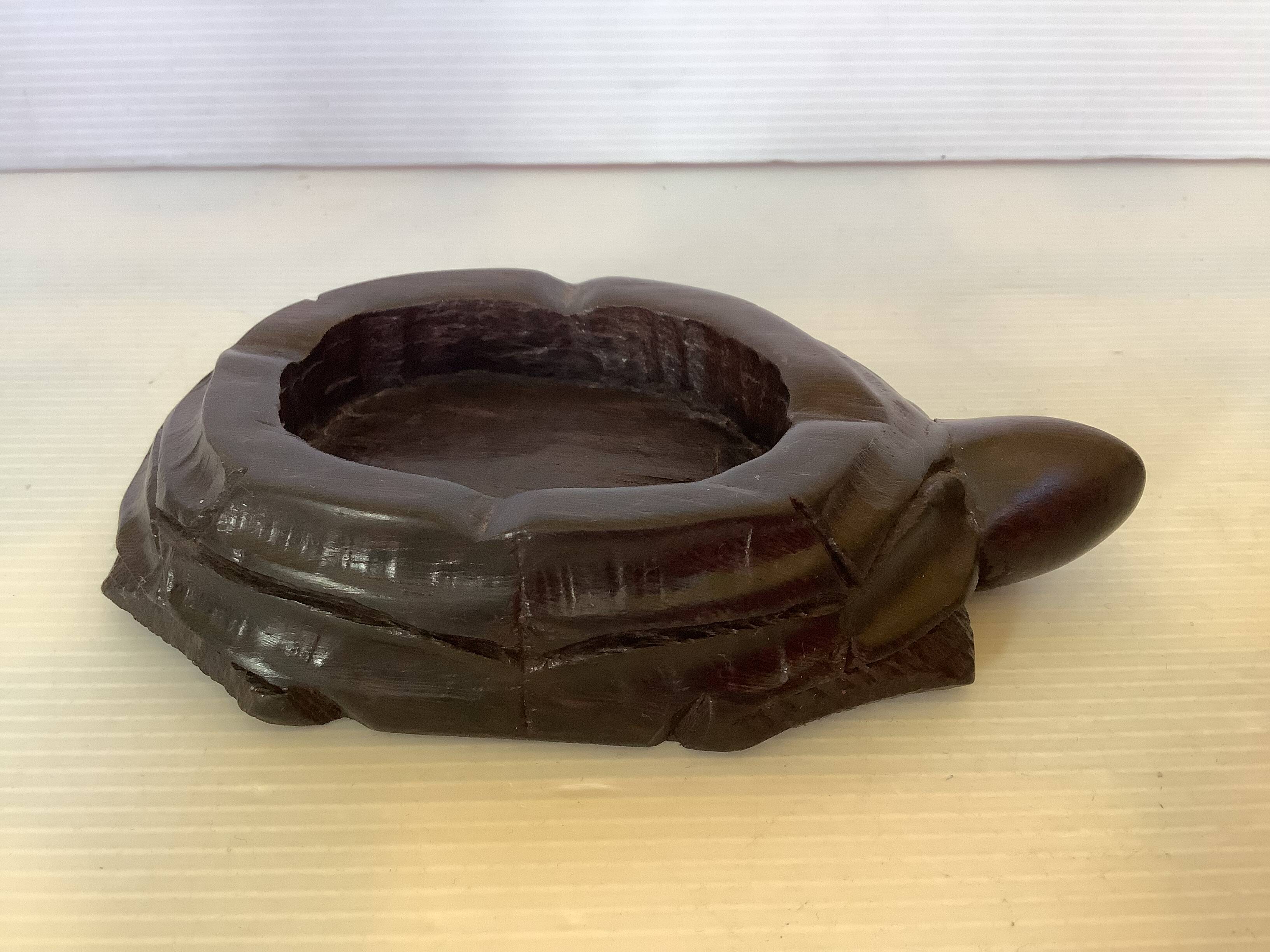 Solid wood turtle ashtray pocket emptier