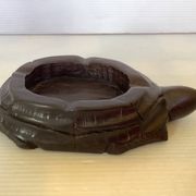 Vide poche cendrier tortue en bois massif
