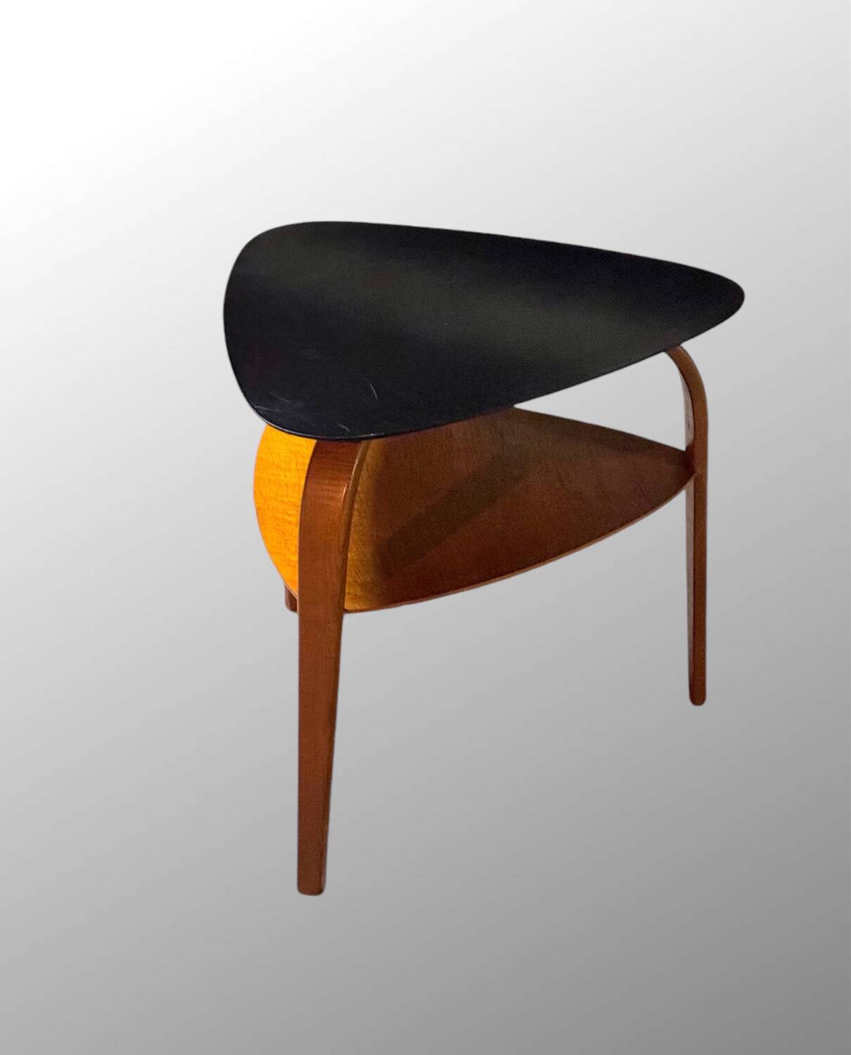 Bow Wood Mediator Coffee Table by Hugues Steiner Vintage 1950