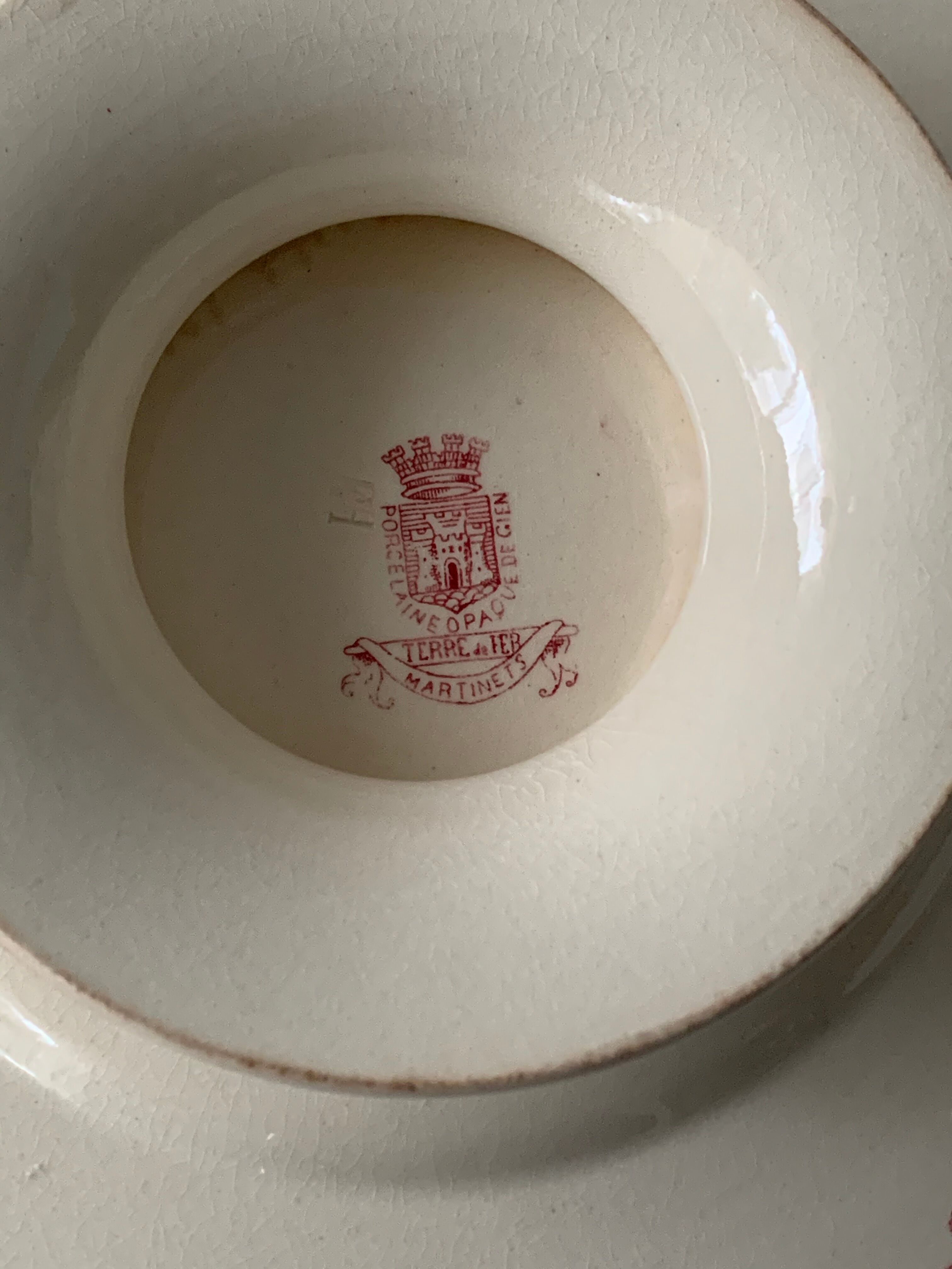 3 red compotiers Gien Iron Land The 20th century Martinets