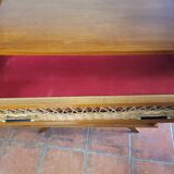 Commode en bois et rotin des années 70