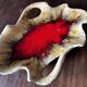 Large Vallauris glazed ceramic bowl/trinket dish, signed JAC - 40/30