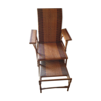 Chair long rattan 50s