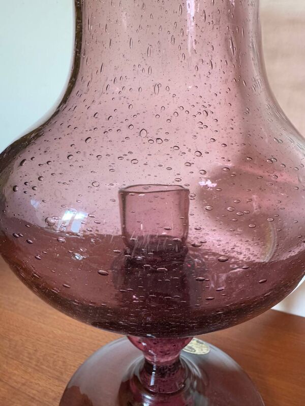 Grand photophore verre bullé Montauroux années 60