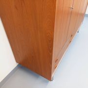 Vintage Scandinavian modernist wardrobe in teak and metal from the 1960s.