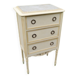 Antique Louis XVI style chest of drawers with marble top
