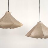 Pair of Italian Designer Cocoon Pendant lights original from the 1960s