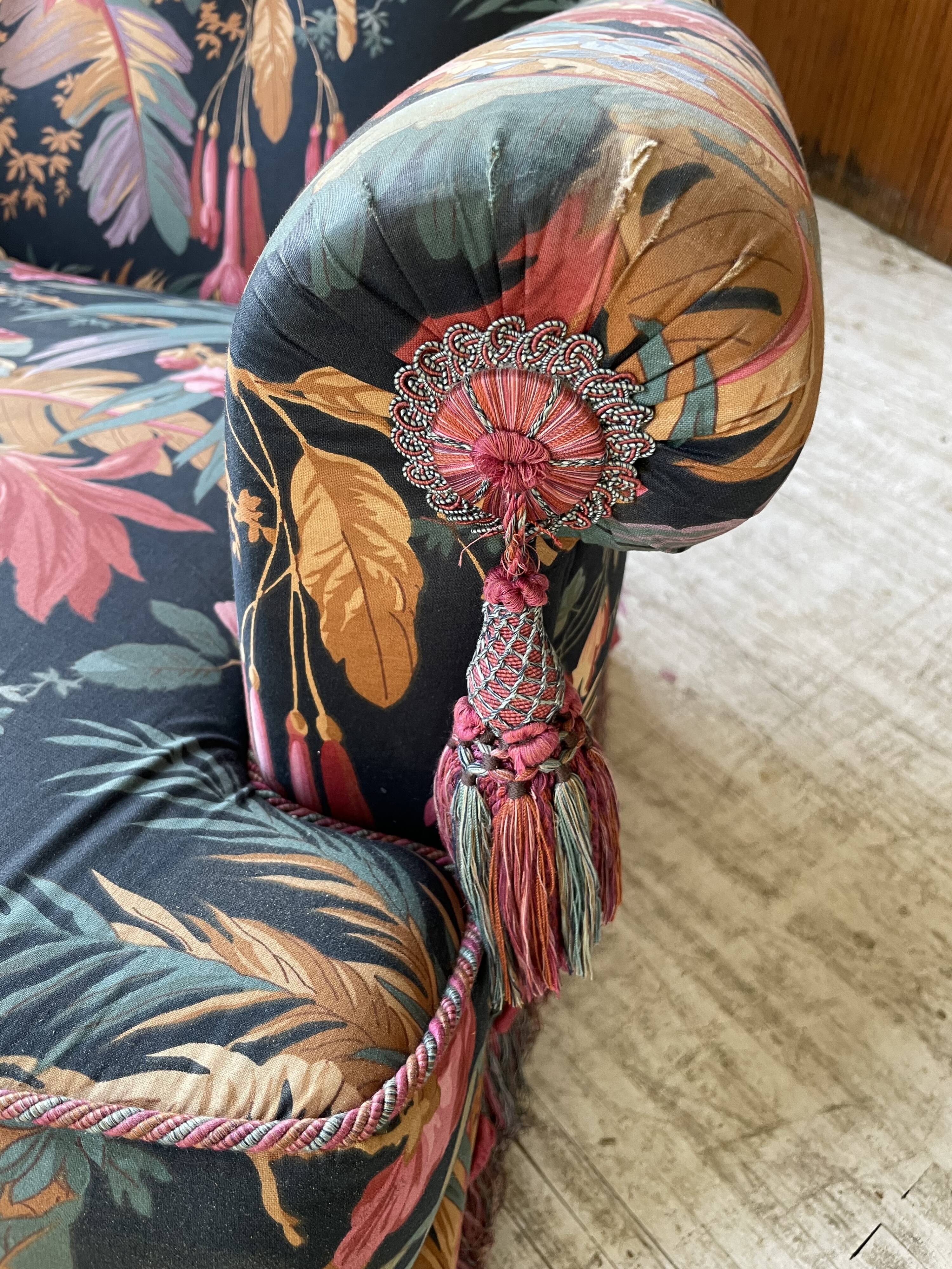 Jean Roche flowered armchair with armrests