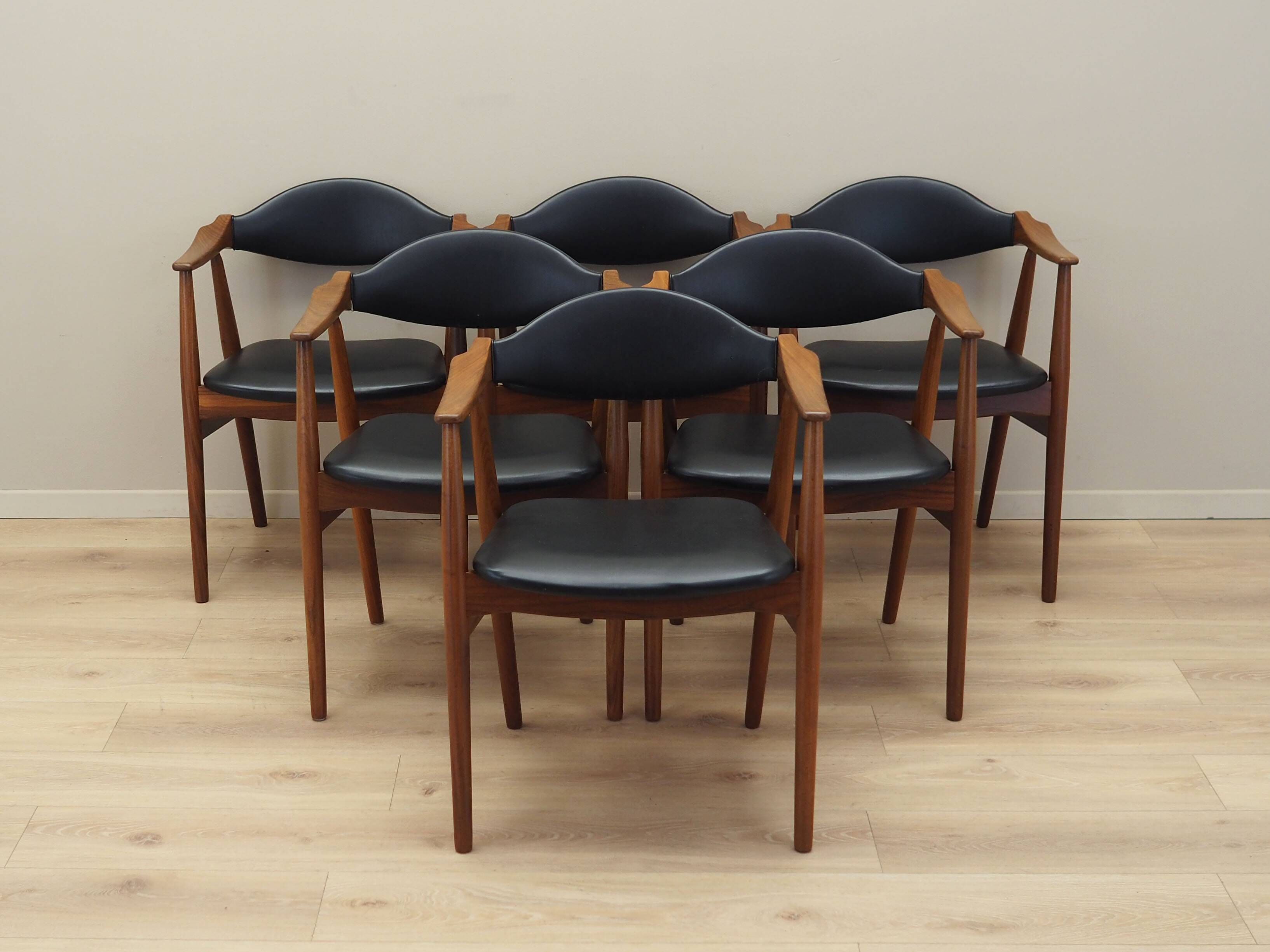 Set of six teak chairs, Danish design, 1970s, manufacture: Farstrup Møbler