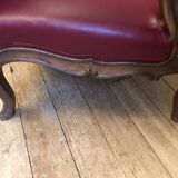Paire de fauteuils cuir style Louis XV