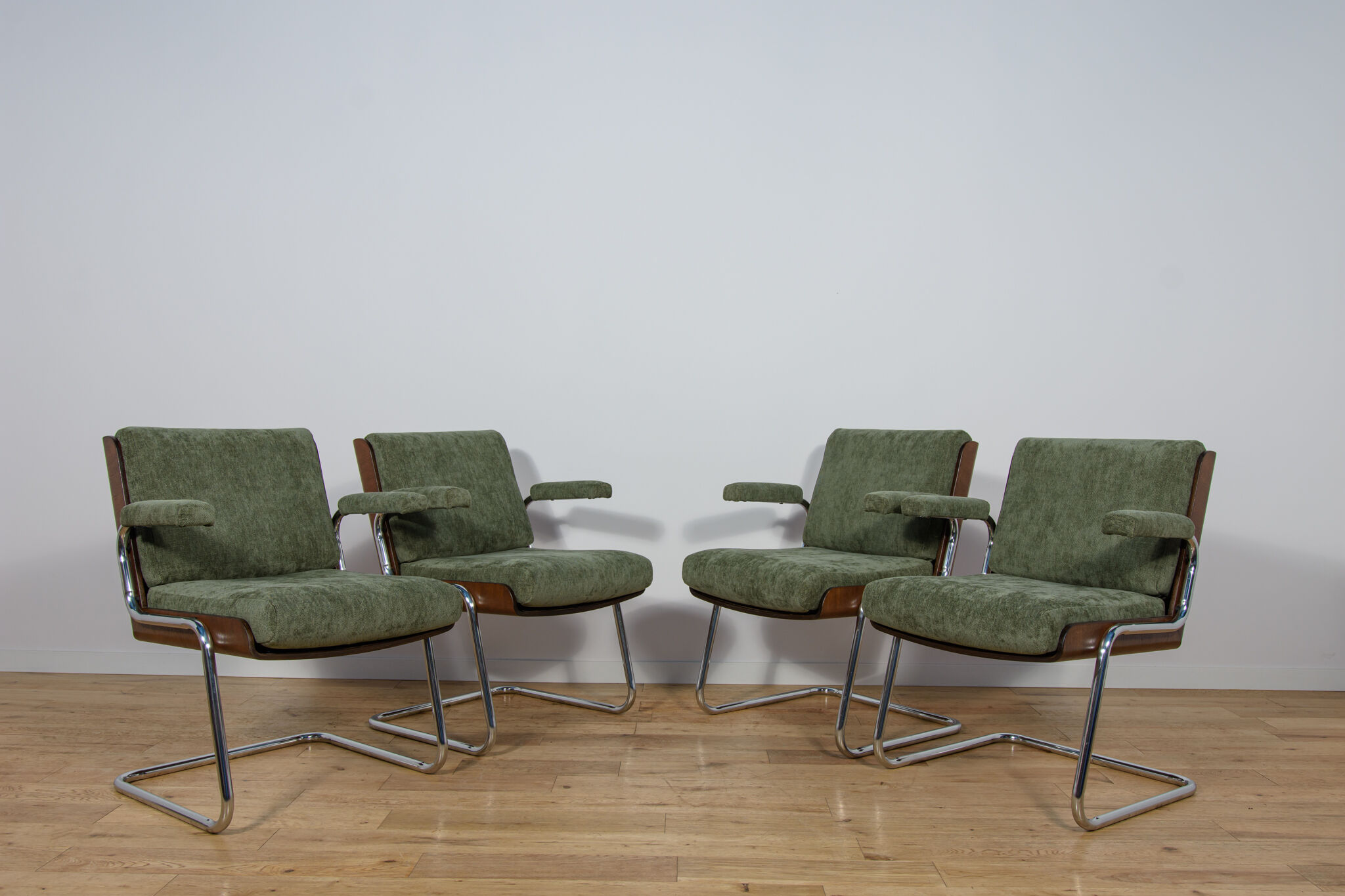 Chrome and Teak Chairs by Gordon Russell, United Kingdom, 1970s, Set of 4