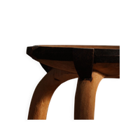 Wabi Sabi tripod stool / Solid wood side table, Scandinavia, 1950s